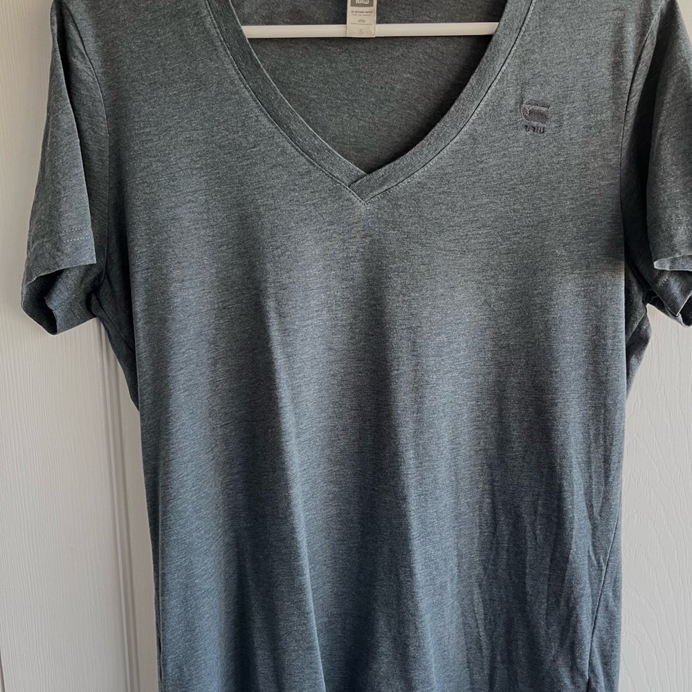 G-Star Steel Blue V-Neck Tee